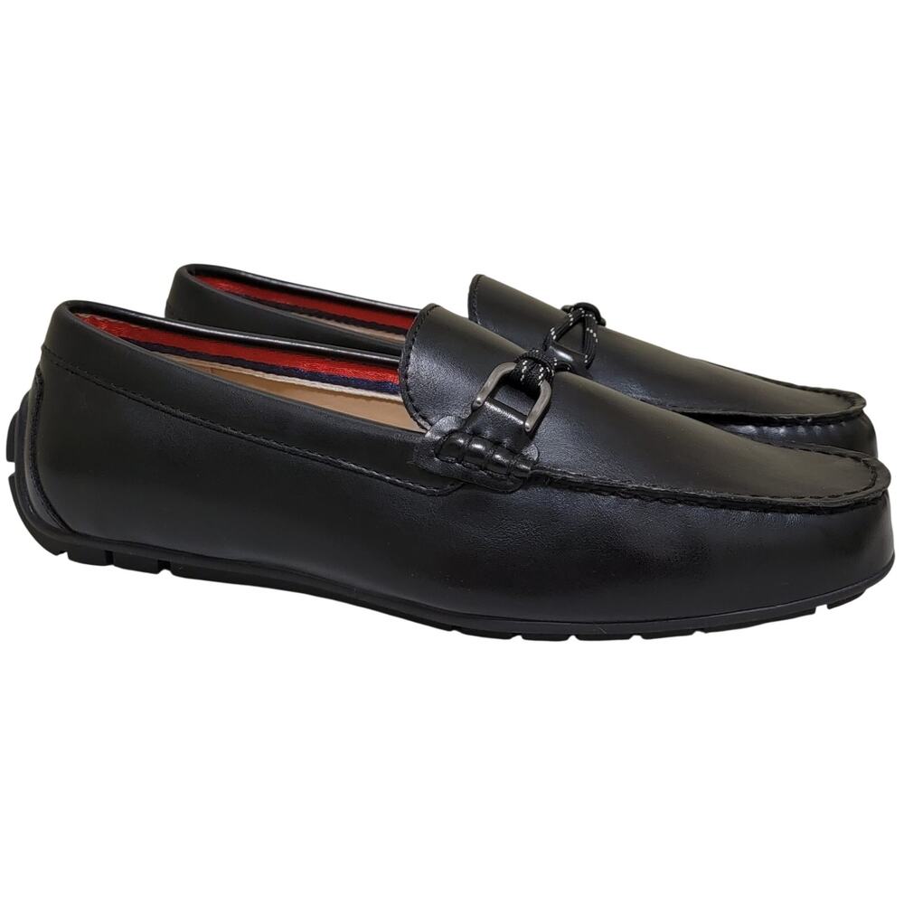 Club Room Men Nelsonn Slip On Bit Driver Loafers Size US 8.5M Black Faux Leather